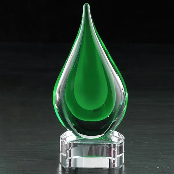 Fusion Art Glass Award w/ Blue Base - Fusion Art Glass Award w/ Blue Base - Image 5 of 6