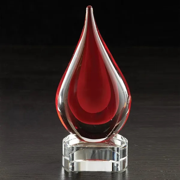 Fusion Art Glass Award w/ Blue Base - Fusion Art Glass Award w/ Blue Base - Image 6 of 6