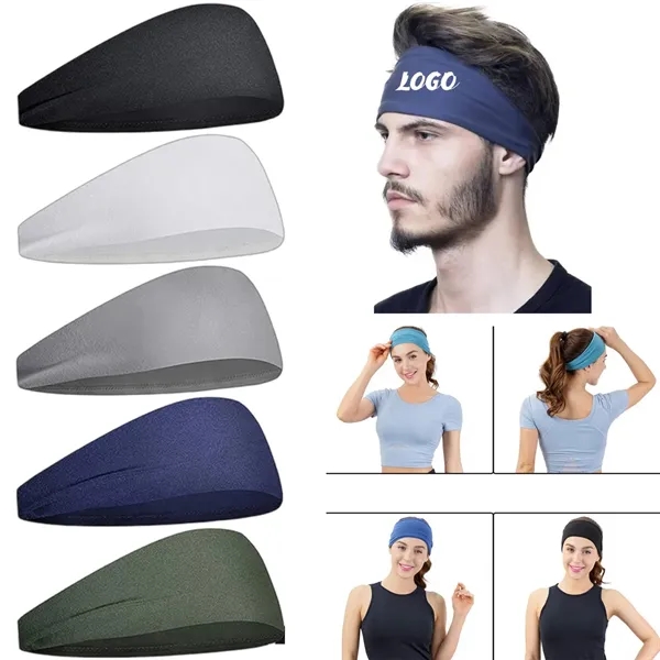Unisex Nonslip Moisture Wicking Sports Headband - Unisex Nonslip Moisture Wicking Sports Headband - Image 0 of 12