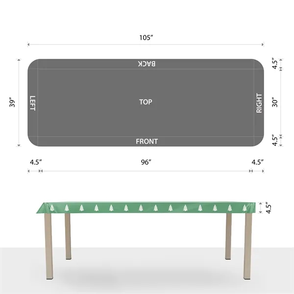 105" x 39" Custom Plastic Rectangular Table Cover - 105" x 39" Custom Plastic Rectangular Table Cover - Image 4 of 5