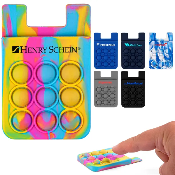 Popper Stress Reliever Silicone Phone Wallet - Popper Stress Reliever Silicone Phone Wallet - Image 0 of 14