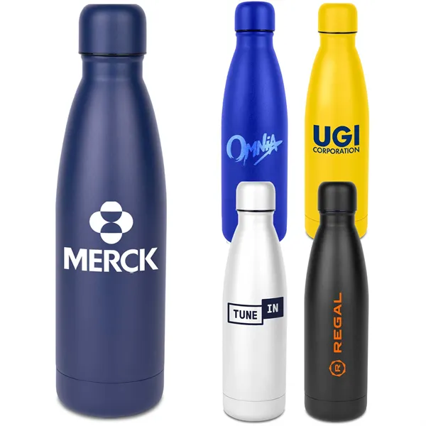 Powder Coated Hydro-Soul Water Bottle w/Copper Lining -17 oz - Powder Coated Hydro-Soul Water Bottle w/Copper Lining -17 oz - Image 0 of 8