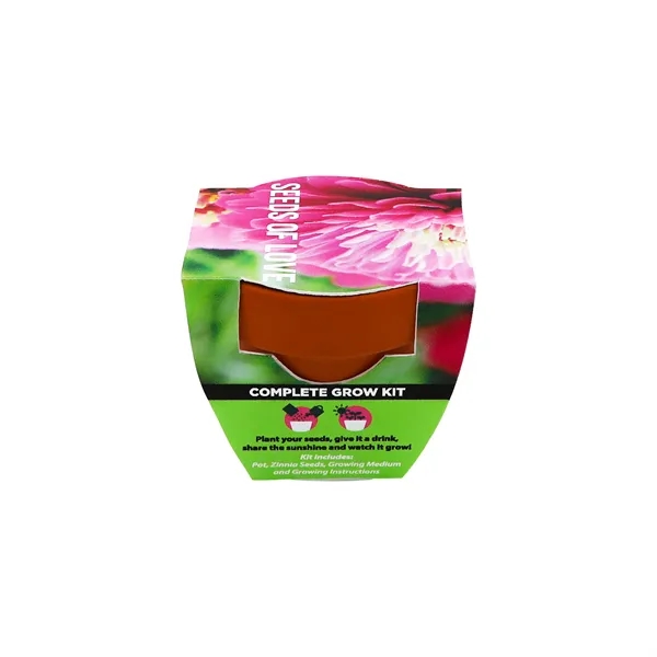 Mini Terracotta Grow Kit - Seeds of Love - Zinnia - Mini Terracotta Grow Kit - Seeds of Love - Zinnia - Image 2 of 7