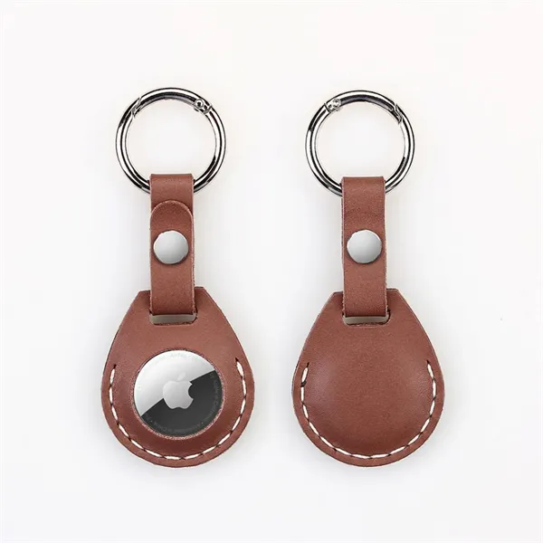 Leather Air-Tag w/ Belt Closure & Keyring Custom Luggage Tag - Leather Air-Tag w/ Belt Closure & Keyring Custom Luggage Tag - Image 0 of 9