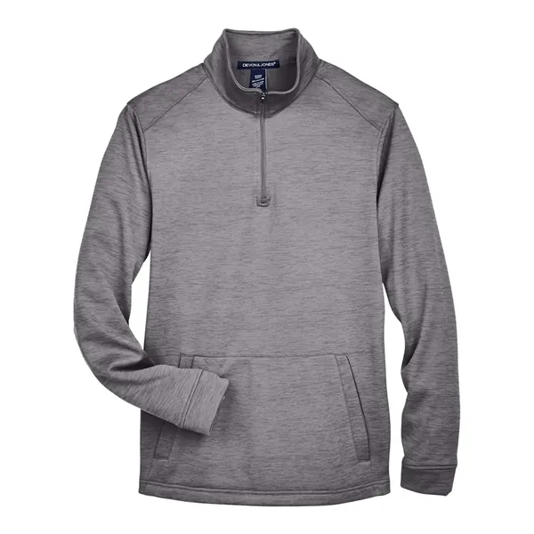 Devon & Jones Men's Newbury Melange Fleece Quarter-Zip Pu...