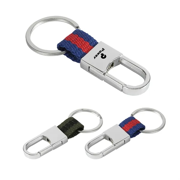 Leather Key Chain Ring With Carabiner