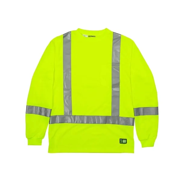 Custom Berne Apparel Men's Hi-Vis Class 3 Performance Pocket T-S...