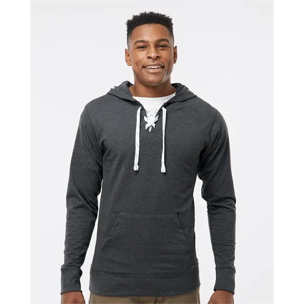 J. America Unisex Jersey Sport Lace Hooded Pullover - J. America Unisex Jersey Sport Lace Hooded Pullover - Image 0 of 9