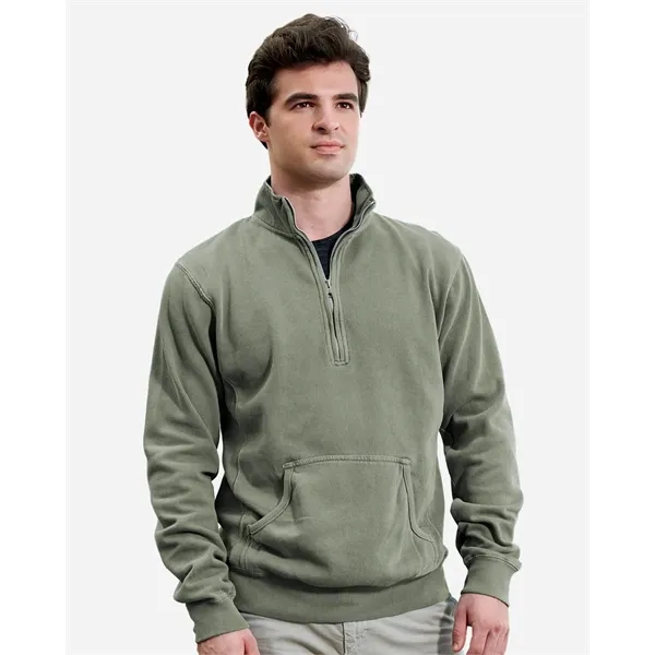 J. America Unisex Pigment-Dyed Fleece Quarter-Zip Pullover - J. America Unisex Pigment-Dyed Fleece Quarter-Zip Pullover - Image 0 of 8