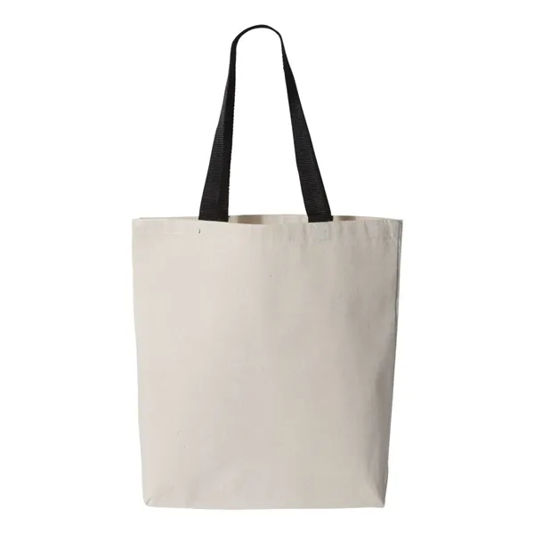 Q-Tees 11L Canvas Tote with Contrast-Color Handles - Q-Tees 11L Canvas Tote with Contrast-Color Handles - Image 0 of 20
