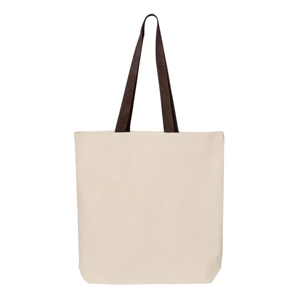 Q-Tees 11L Canvas Tote with Contrast-Color Handles - Q-Tees 11L Canvas Tote with Contrast-Color Handles - Image 3 of 20