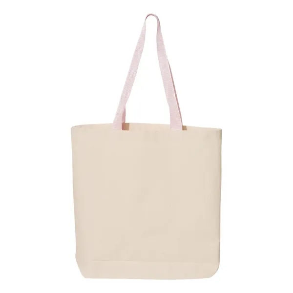 Q-Tees 11L Canvas Tote with Contrast-Color Handles - Q-Tees 11L Canvas Tote with Contrast-Color Handles - Image 6 of 20