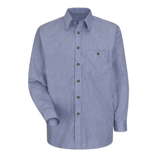 Red Kap Men's Mini-Plaid Uniform Long Sleeve Shirt - Red Kap Men's Mini-Plaid Uniform Long Sleeve Shirt - Image 11 of 12