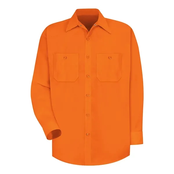 Red Kap Men's Enhanced Visibility Long Sleeve Work Shirt - Red Kap Men's Enhanced Visibility Long Sleeve Work Shirt - Image 1 of 4