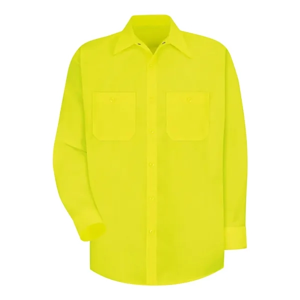 Red Kap Men's Enhanced Visibility Long Sleeve Work Shirt - Red Kap Men's Enhanced Visibility Long Sleeve Work Shirt - Image 3 of 4