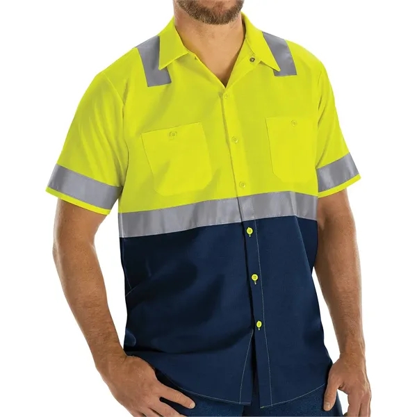 Red Kap Men's Enhanced & Hi-Visibility Work Shirt - Red Kap Men's Enhanced & Hi-Visibility Work Shirt - Image 0 of 10