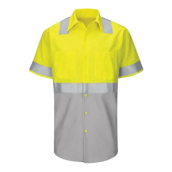 Red Kap Men's Enhanced & Hi-Visibility Work Shirt - Red Kap Men's Enhanced & Hi-Visibility Work Shirt - Image 5 of 10