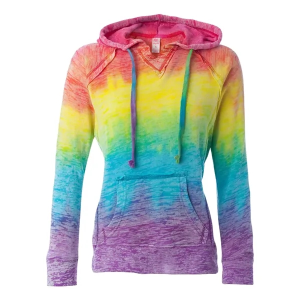 Custom MV Sport Women's Courtney Burnout V-Notch Hooded Sweatshirt