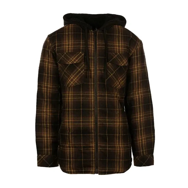 Burnside Men's Quilted Flannel Hooded Jacket - Burnside Men's Quilted Flannel Hooded Jacket - Image 3 of 10
