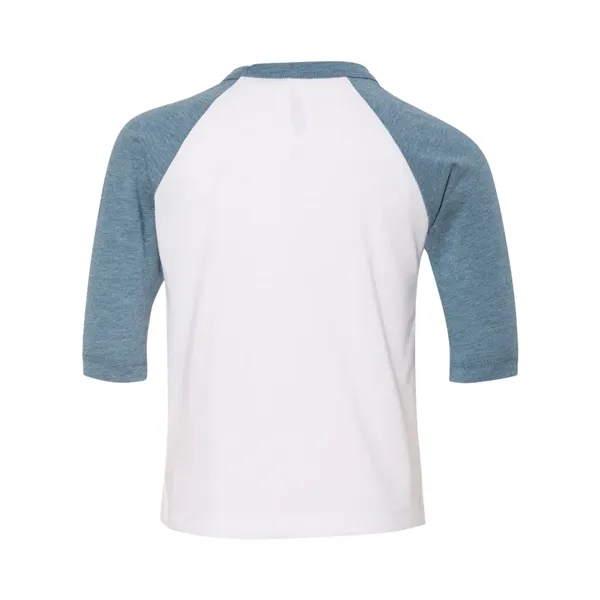 BELLA + CANVAS Toddler Three-Quarter Sleeve Baseball Tee - BELLA + CANVAS Toddler Three-Quarter Sleeve Baseball Tee - Image 6 of 10