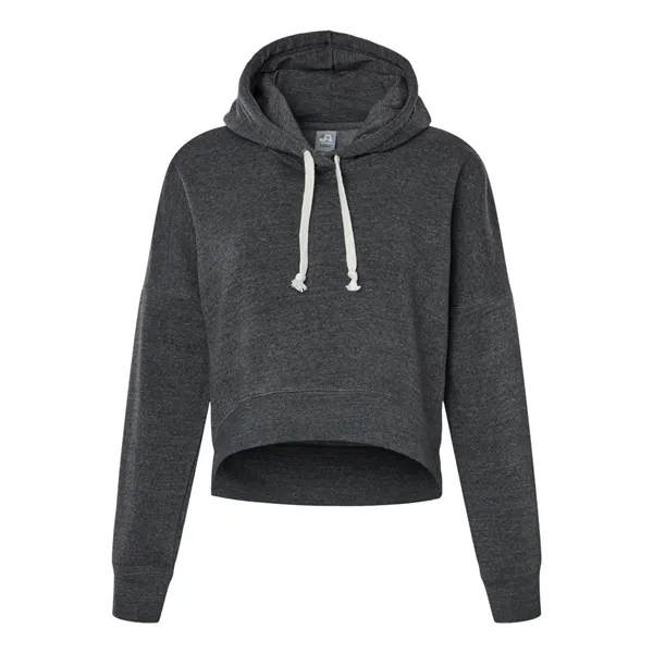 J. America Women's Crop Hooded Sweatshirt - J. America Women's Crop Hooded Sweatshirt - Image 7 of 14