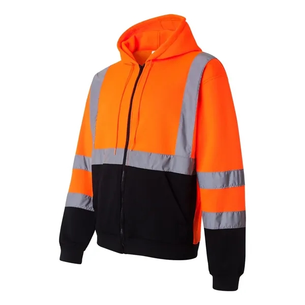 Kishigo Unisex Hi-Vis Full-Zip Hooded Sweatshirt - Kishigo Unisex Hi-Vis Full-Zip Hooded Sweatshirt - Image 5 of 6