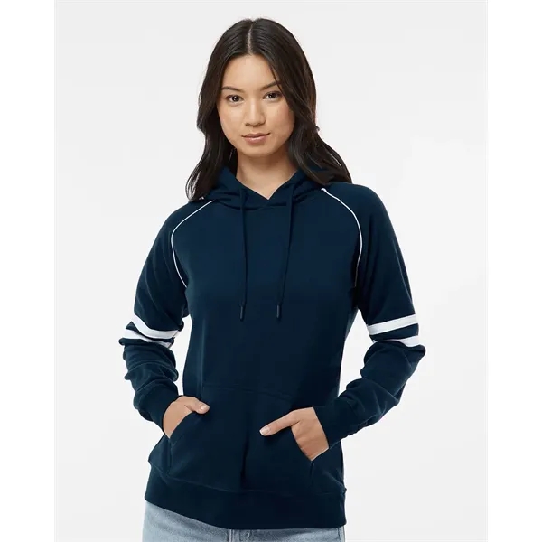 J. America Women's Varsity Fleece Piped Hooded Sweatshirt - J. America Women's Varsity Fleece Piped Hooded Sweatshirt - Image 0 of 10