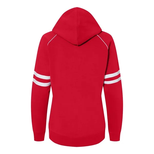 J. America Women's Varsity Fleece Piped Hooded Sweatshirt - J. America Women's Varsity Fleece Piped Hooded Sweatshirt - Image 8 of 10