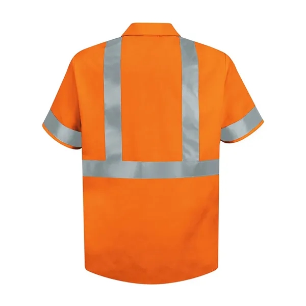 Red Kap Men's High Visibility Safety Short Sleeve Work Shirt - Red Kap Men's High Visibility Safety Short Sleeve Work Shirt - Image 6 of 8