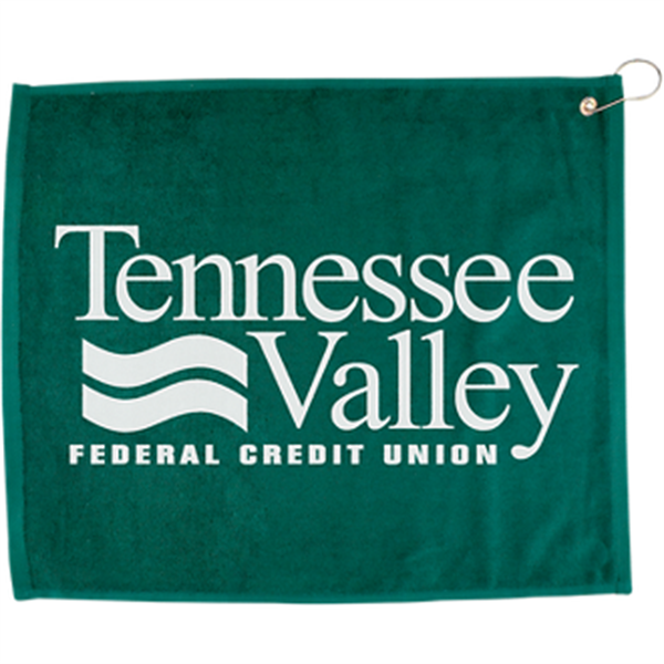 15" X 18" Hemmed Golf Towel W/ Grommet And Hook - 15" X 18" Hemmed Golf Towel W/ Grommet And Hook - Image 1 of 10