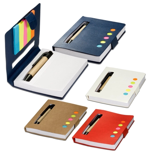 Eco Stowaway Sticky Jotter With Pen - Eco Stowaway Sticky Jotter With Pen - Image 2 of 6