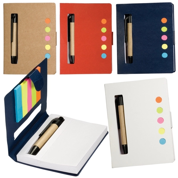 Eco Stowaway Sticky Jotter With Pen - Eco Stowaway Sticky Jotter With Pen - Image 3 of 6