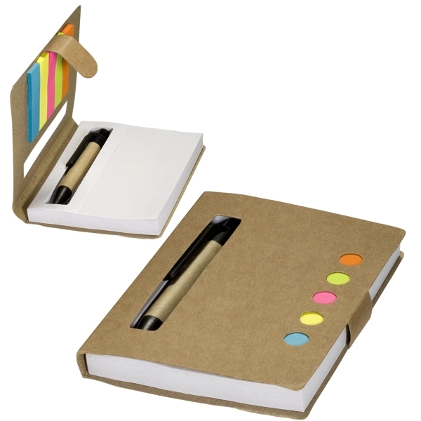 Eco Stowaway Sticky Jotter With Pen - Eco Stowaway Sticky Jotter With Pen - Image 4 of 6
