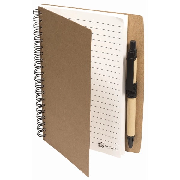 Stone Paper Spiral Notebook with Pen - Stone Paper Spiral Notebook with Pen - Image 3 of 3