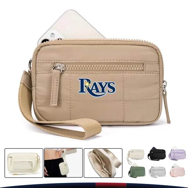 Nyelle Quilted Nylon RFID Wristlet Wallet - Nyelle Quilted Nylon RFID Wristlet Wallet - Image 0 of 7