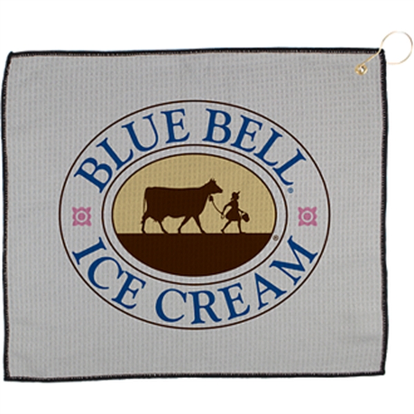 15" X 18" Waffle Golf Towel W/ Grommet And Hook