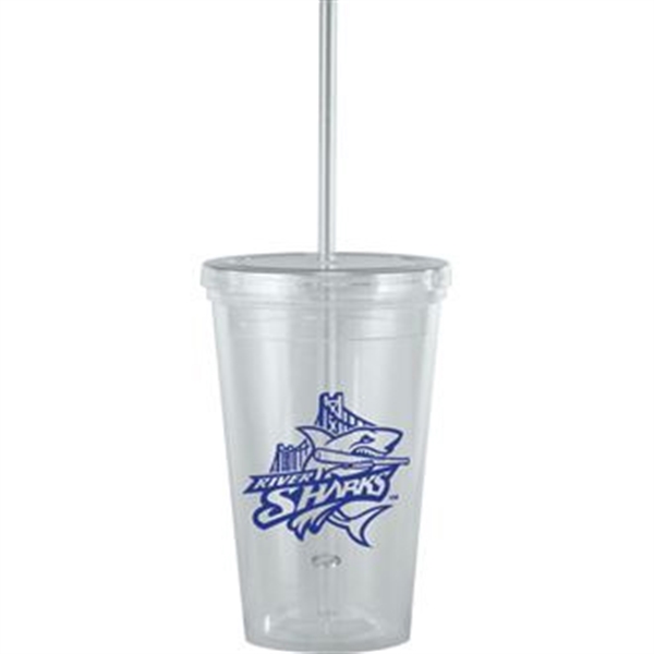 Custom 16 oz Tumbler with Straw