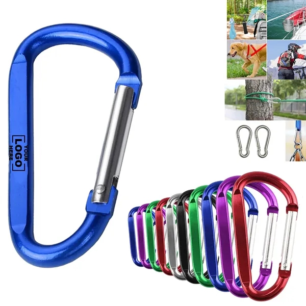 Large D-Shaped Aluminum Keychain Clip Carabiner - Large D-Shaped Aluminum Keychain Clip Carabiner - Image 0 of 5