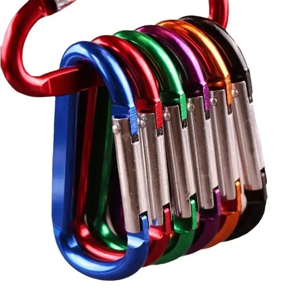 Large D-Shaped Aluminum Keychain Clip Carabiner - Large D-Shaped Aluminum Keychain Clip Carabiner - Image 1 of 5