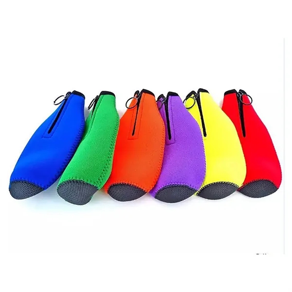 Neoprene Beer Bottle Cooler Sleeve With Zipper - Neoprene Beer Bottle Cooler Sleeve With Zipper - Image 5 of 5