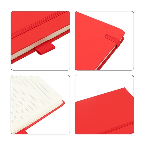 A5 Pu Journal Notebook W/ Elastic Band & Pen Loop - A5 Pu Journal Notebook W/ Elastic Band & Pen Loop - Image 3 of 4