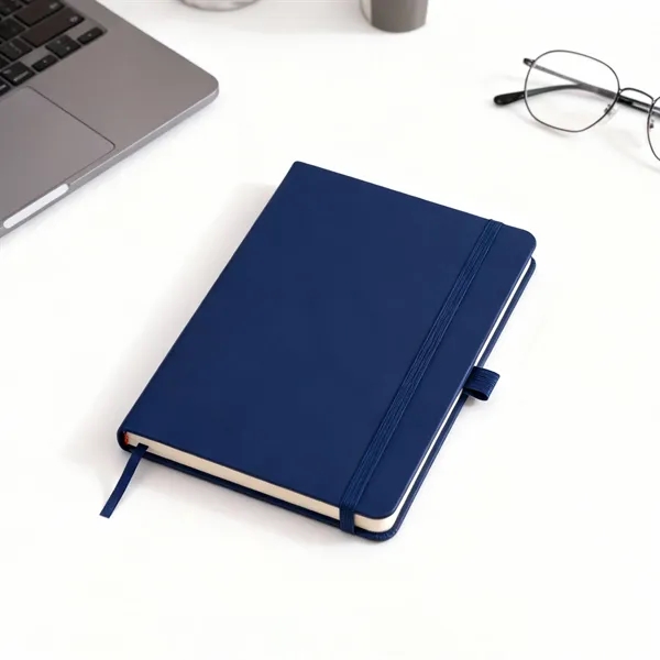A5 Pu Journal Notebook W/ Elastic Band & Pen Loop - A5 Pu Journal Notebook W/ Elastic Band & Pen Loop - Image 4 of 4