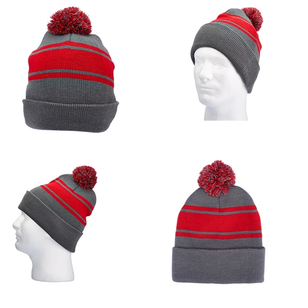 Knit Beanie with Pom Pom - Knit Beanie with Pom Pom - Image 2 of 9