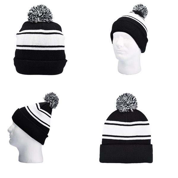 Knit Beanie with Pom Pom - Knit Beanie with Pom Pom - Image 3 of 9