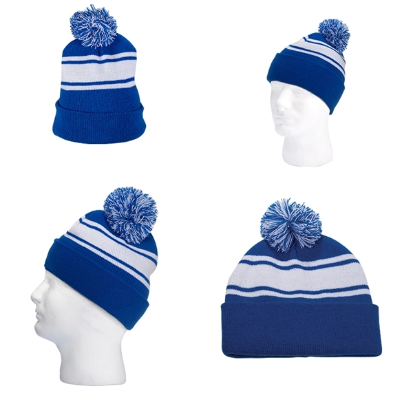 Knit Beanie with Pom Pom - Knit Beanie with Pom Pom - Image 4 of 9