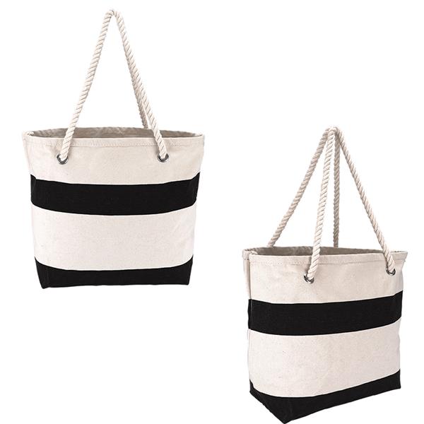 Cotton Resort Tote with Rope Handle - Cotton Resort Tote with Rope Handle - Image 2 of 4