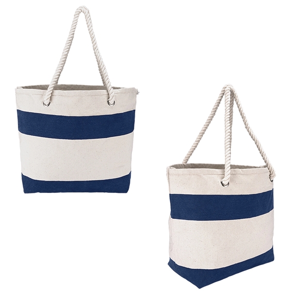 Cotton Resort Tote with Rope Handle - Cotton Resort Tote with Rope Handle - Image 3 of 4