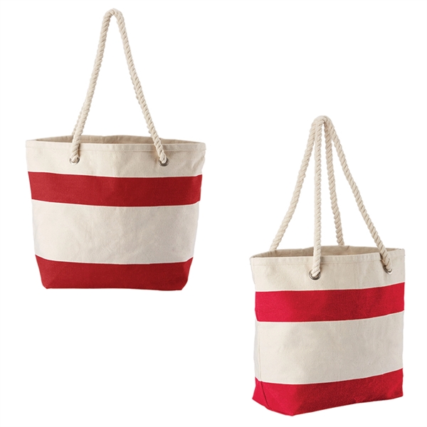 Cotton Resort Tote with Rope Handle - Cotton Resort Tote with Rope Handle - Image 4 of 4