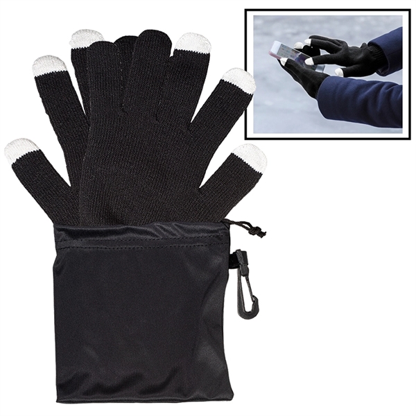 Touchscreen-Friendly Gloves In Pouch - Touchscreen-Friendly Gloves In Pouch - Image 0 of 1