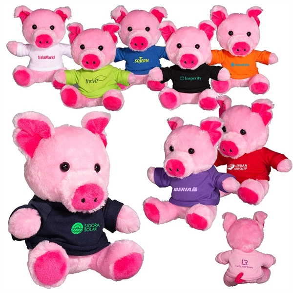 7" Plush Pig with T-Shirt - 7" Plush Pig with T-Shirt - Image 11 of 11